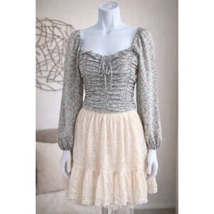 Womens Floral Top Long Sleeve Cottage Fairy Balletcore Romantic Soft Coquette